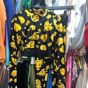 Versace Jeans Couture - 2 pc printed top & leggings set - size small (4)
